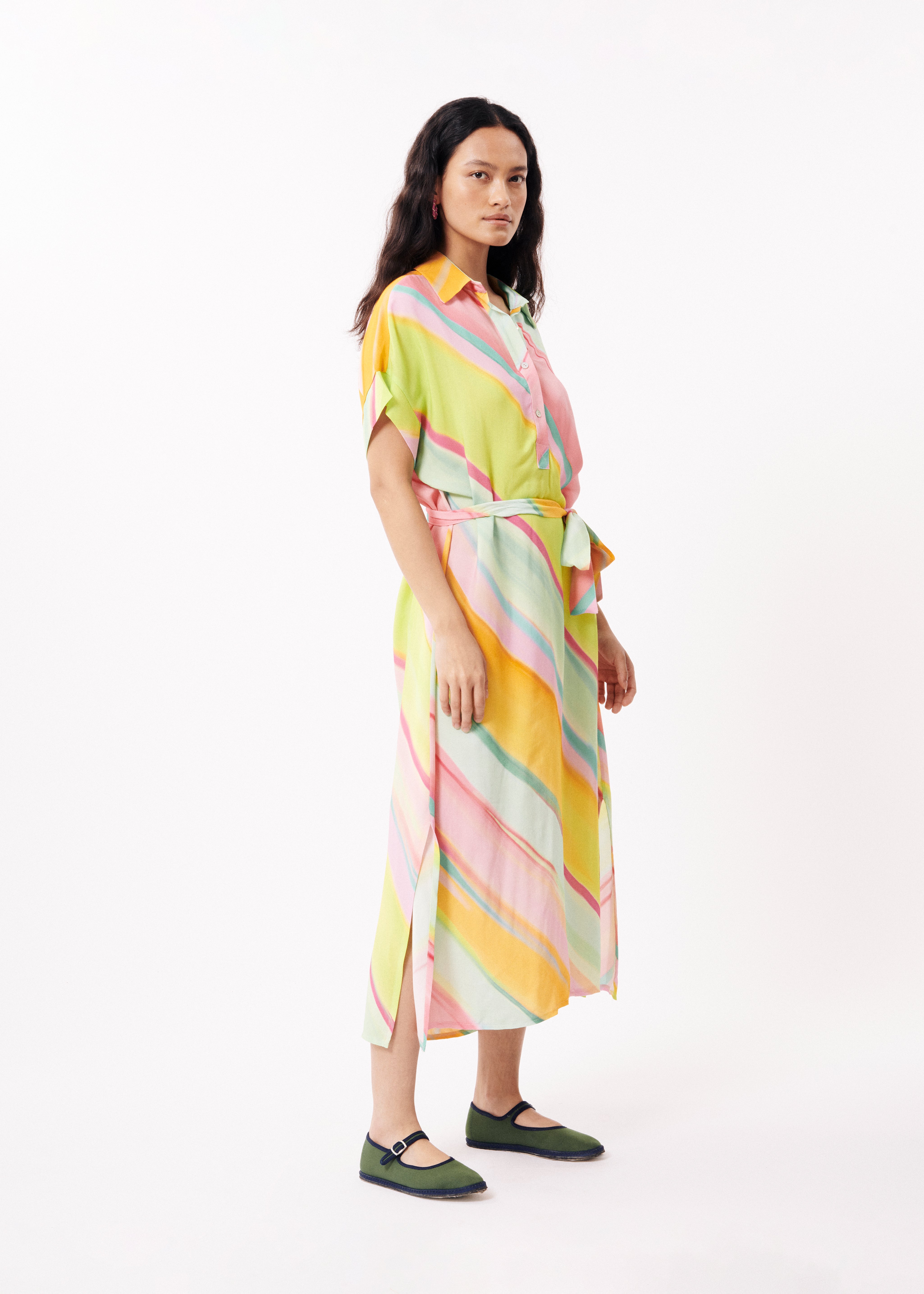 GALIENA Diagonal rainbow dress