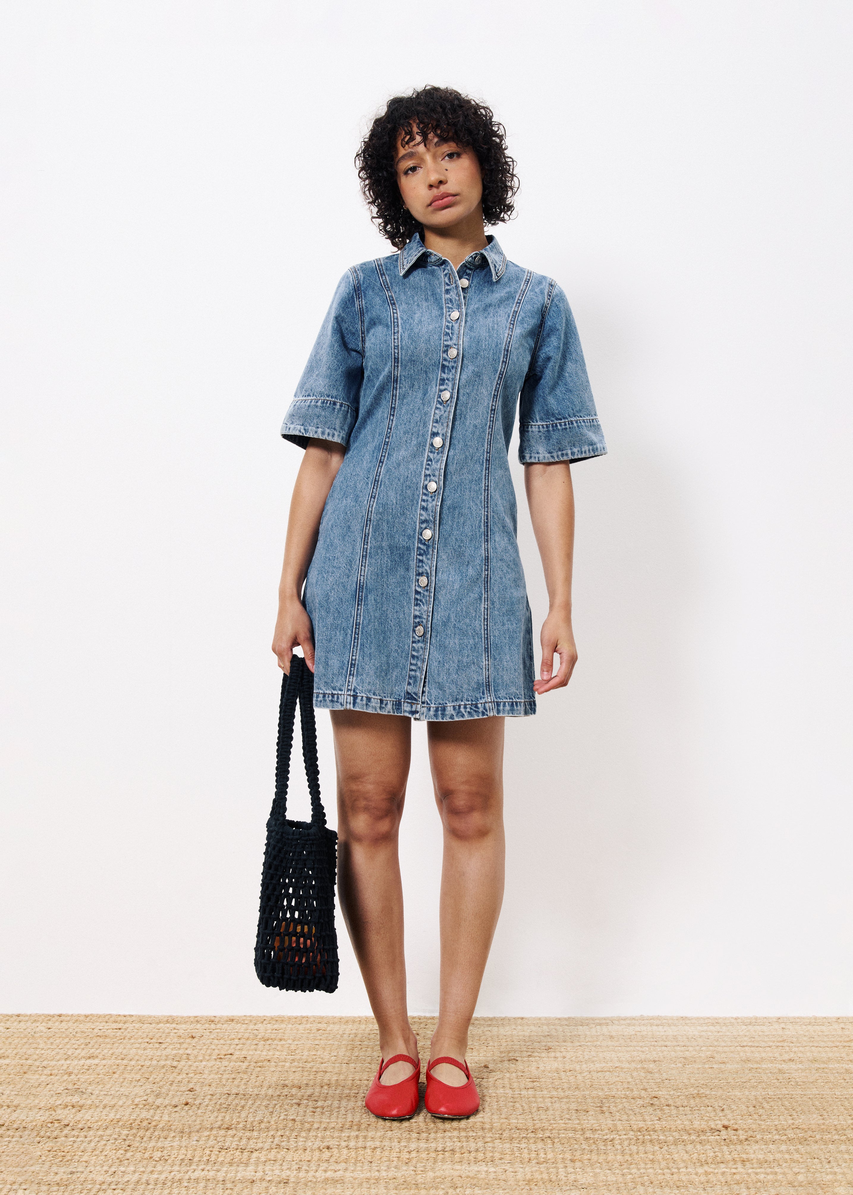 frnch denim dress Obea Dress Denim Blue // FRNCH Medium