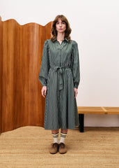 MUNT Groene mousse jurk