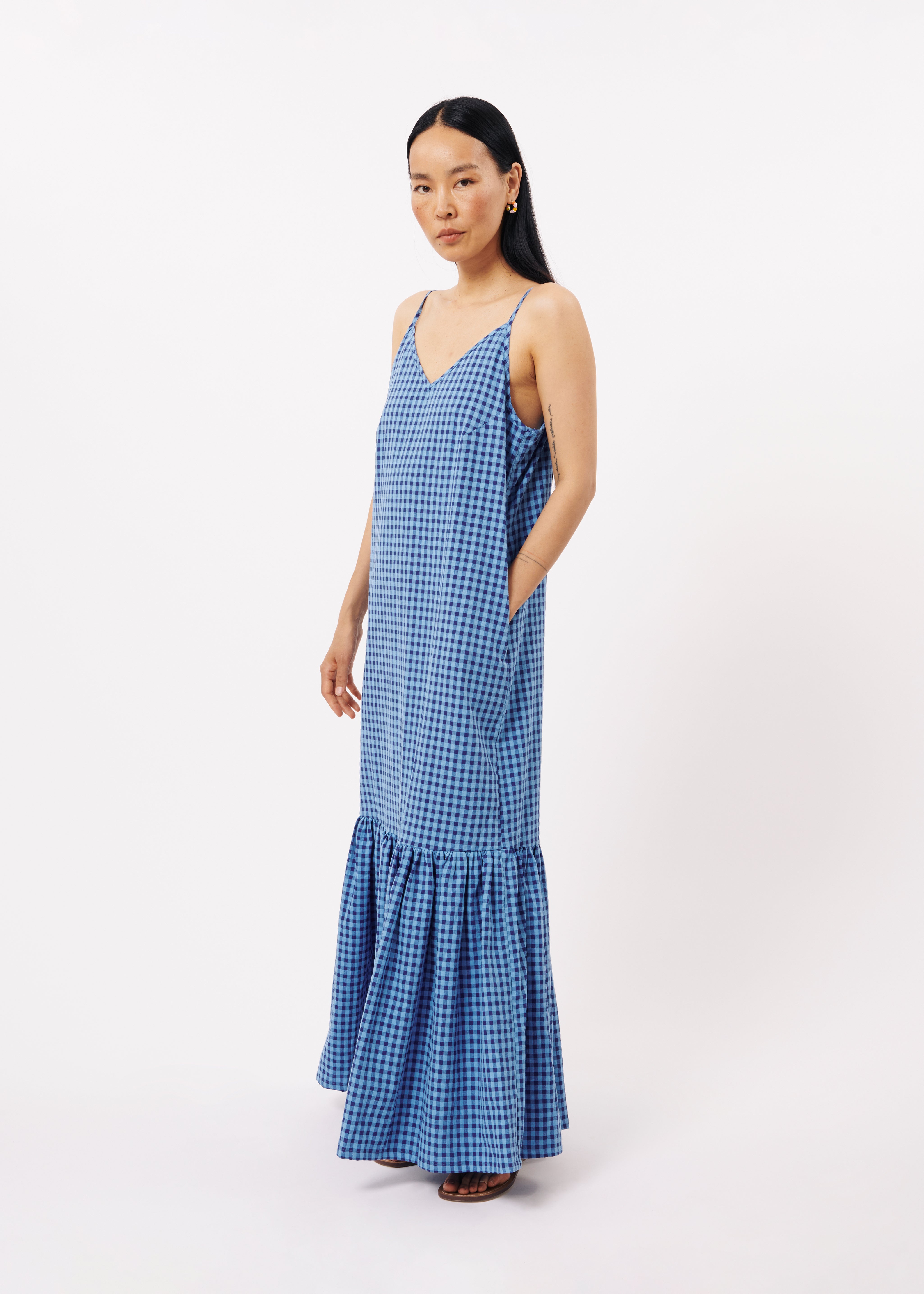NEHA Vichy blue dress